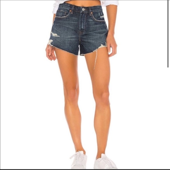 Blank NYC High Rise Dark Was Denim Shorts - Picture 2 of 8